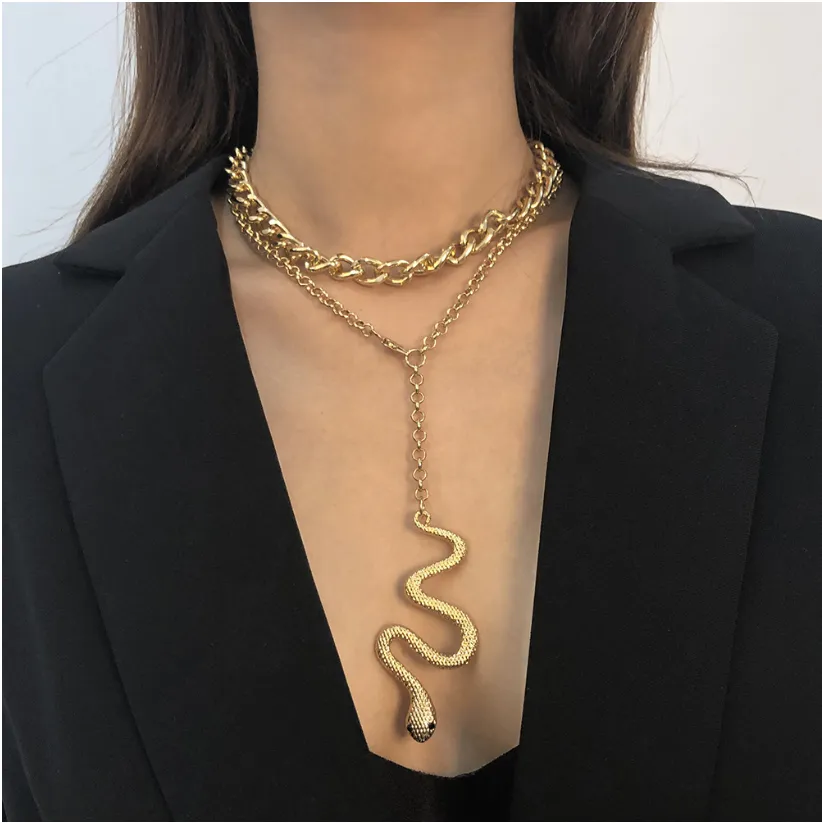 Alloy Necklace Fashion Creative Design Animal Snake Pendant Necklace