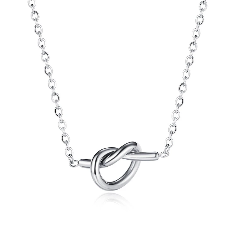 Women's Stainless Steel Knotted Rose Gold-plated Necklace