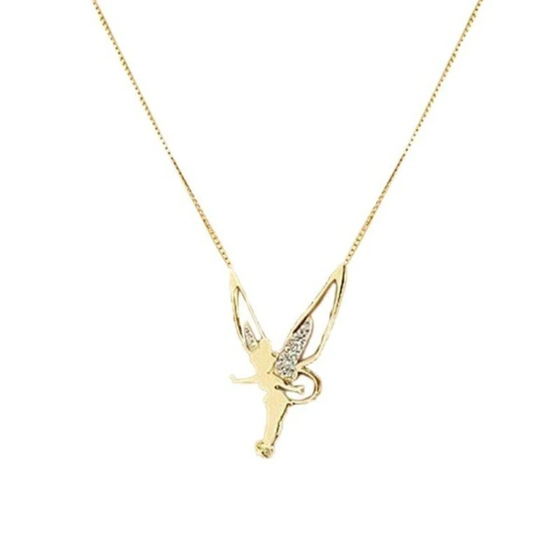 Diamond Angel Wings Necklace Charm Fashion Jewelry