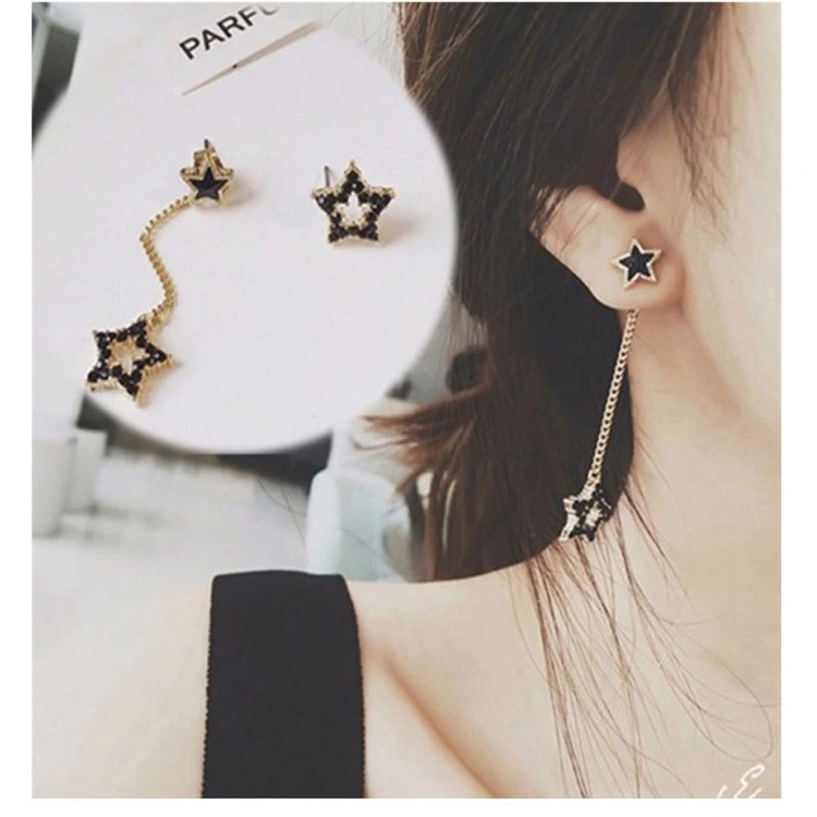 Five Pointed Star Rhinestone Earrings