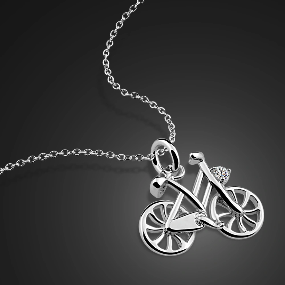 The New Korean Fashion Bicycle Pendant, Bicycle Men And Women Platinum Plated Necklace