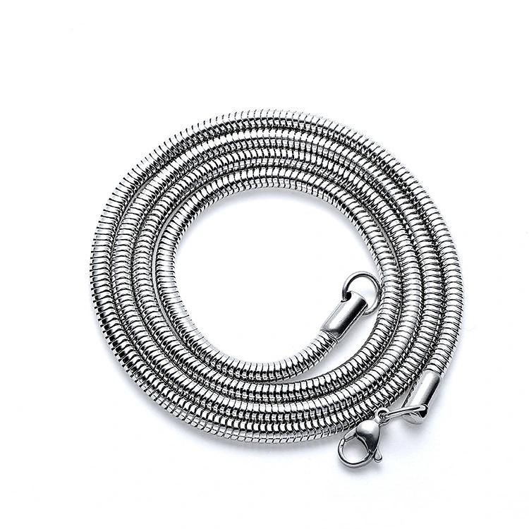 Titanium Steel Chain 316L Stainless Steel Round Snake Chain