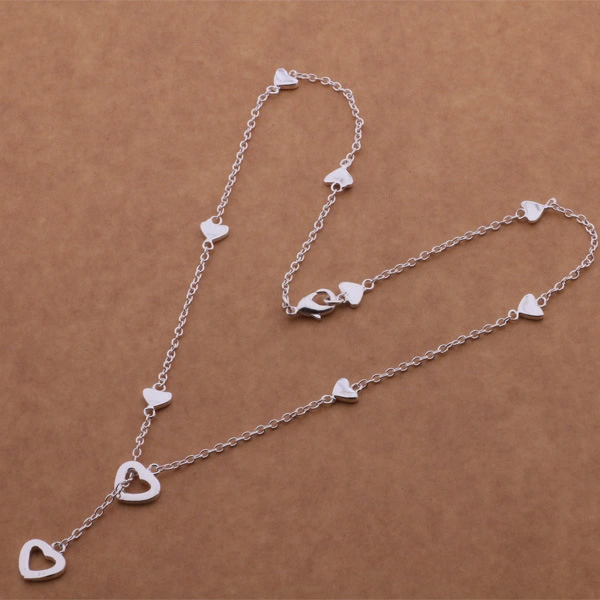 925 Silver Jewelry Silver Plated Necklace Korean Fashion Heart Necklace Xianmei Wholesale Jewelry