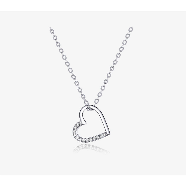 s925 Sterling Silver Hollow Heart-Shaped Necklace