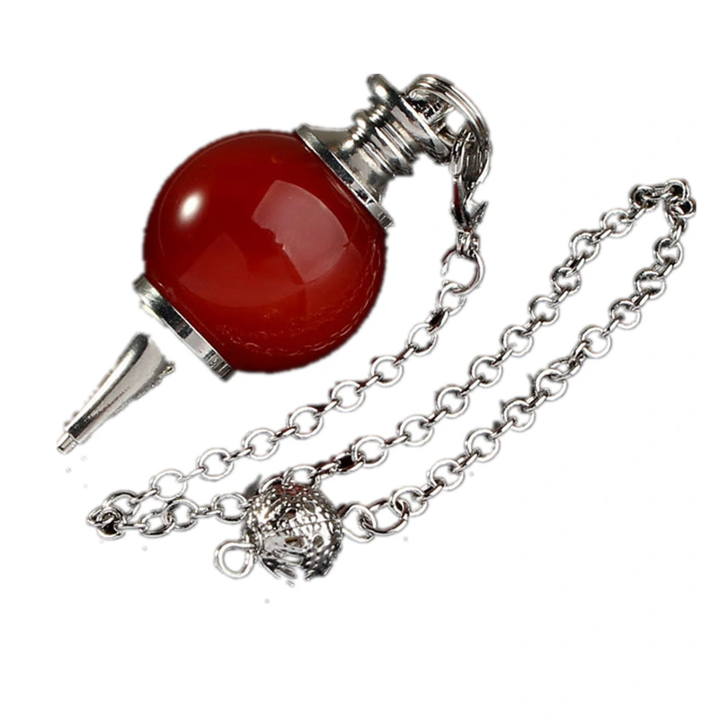 Cross-Border Foreign Trade Crystal Ball Pendant Spirit Pendulum Red Agate Pendant Necklace Female Ethnic Style Turquoise Necklace Spirit Pendulum