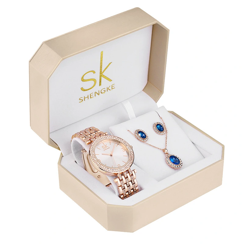 Three-piece Rose Gold Watch Birthday Gift Ladies Watch Set