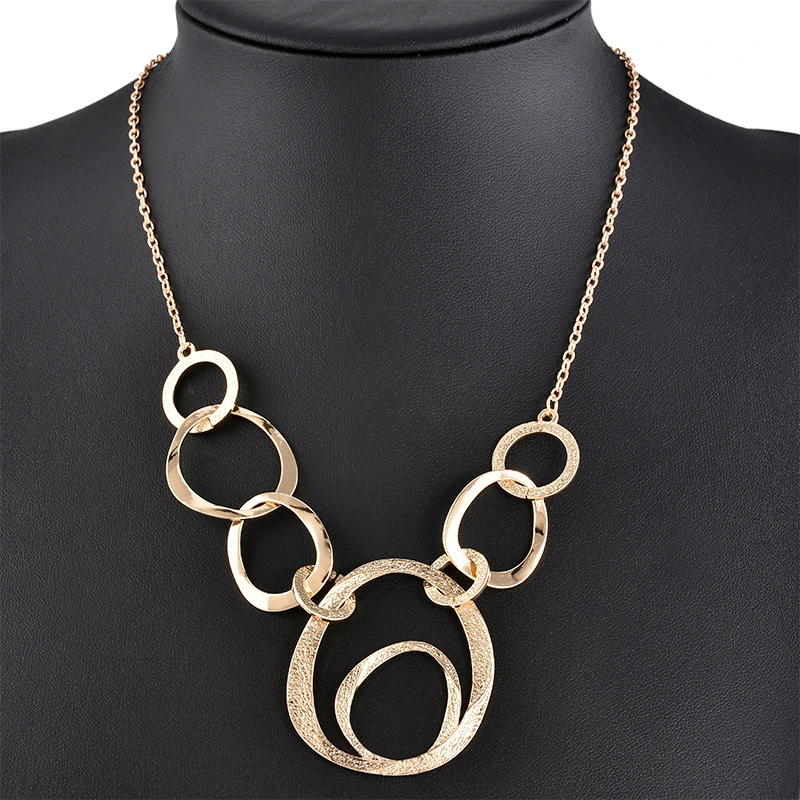 Korean Fashion Geometric Multi-Circular Necklace Necklace