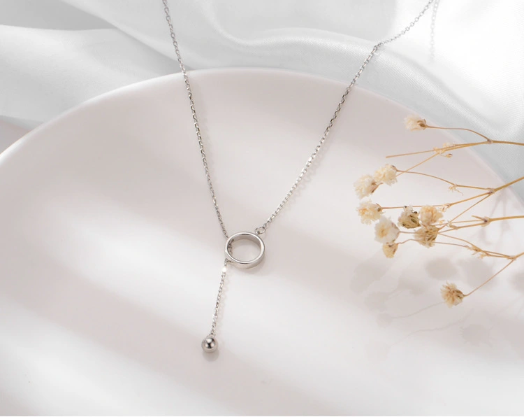 S925 Silver Circle Tassel Necklace