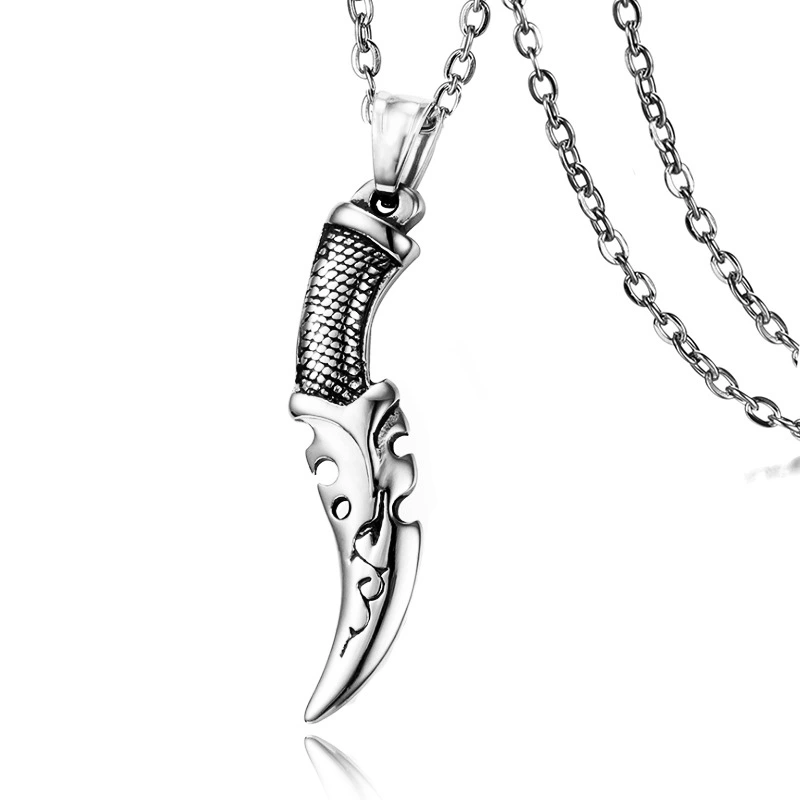 Titanium Steel Knife Men'S Necklace Pendant