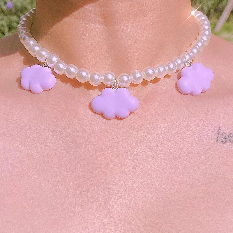 Cloud Pendant Fashion Hip Hop Pearl Cloud Necklace