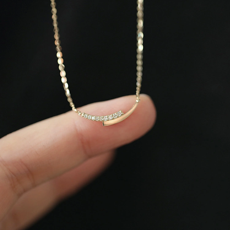 Sterling Silver Plated 14K Gold Necklace Simple Temperament, Versatile, Exquisite Niche Clavicle Necklace