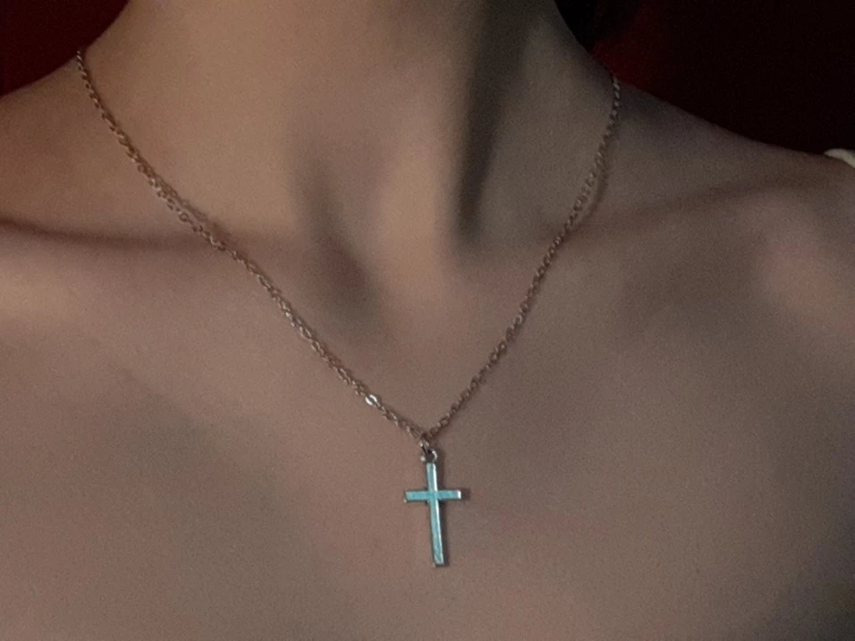 Double Sided Cross Antique Silver Pendant Girl Short Long Chain Necklace Jewelry