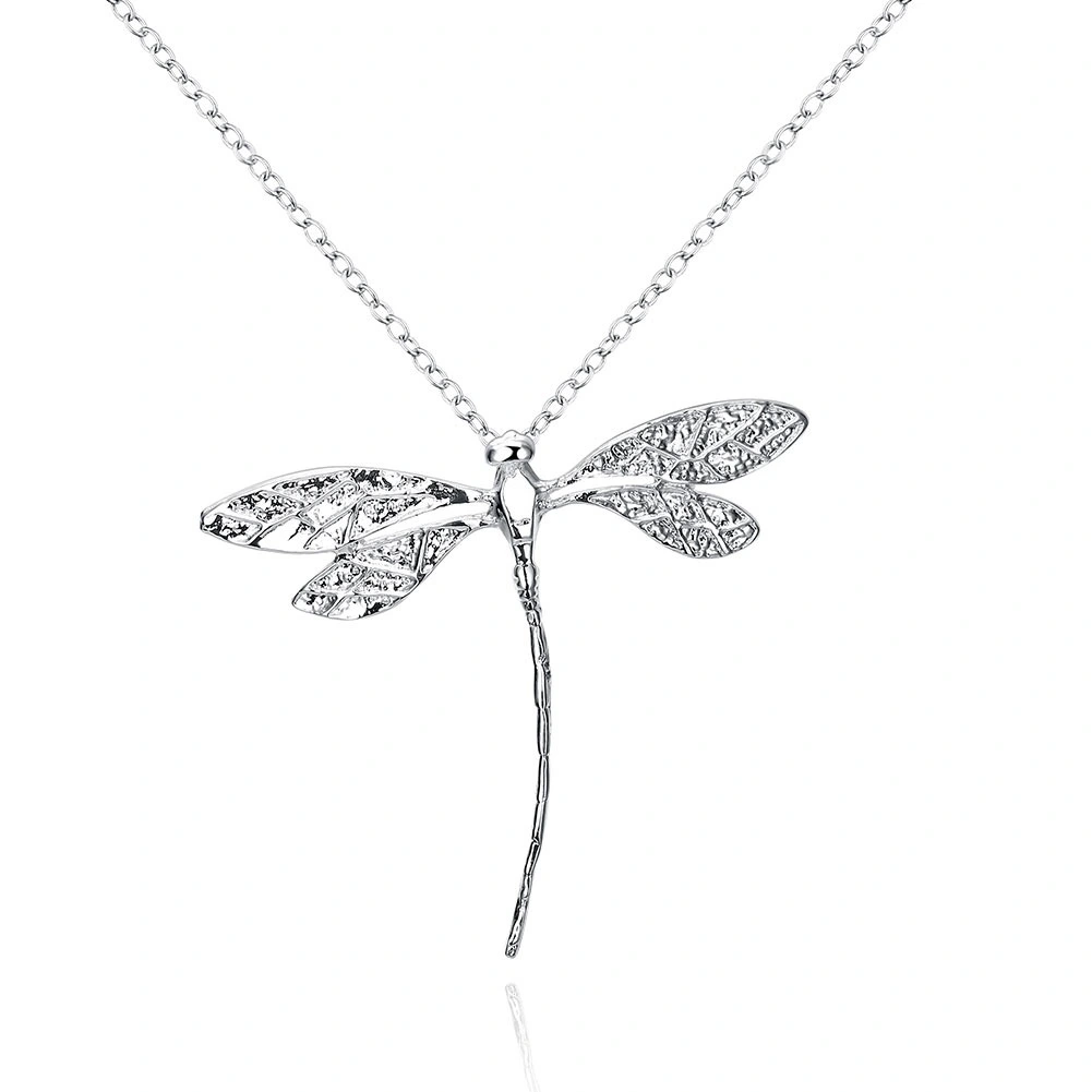 Fashion Silver-Plated Dragonfly Pendant Necklace Women