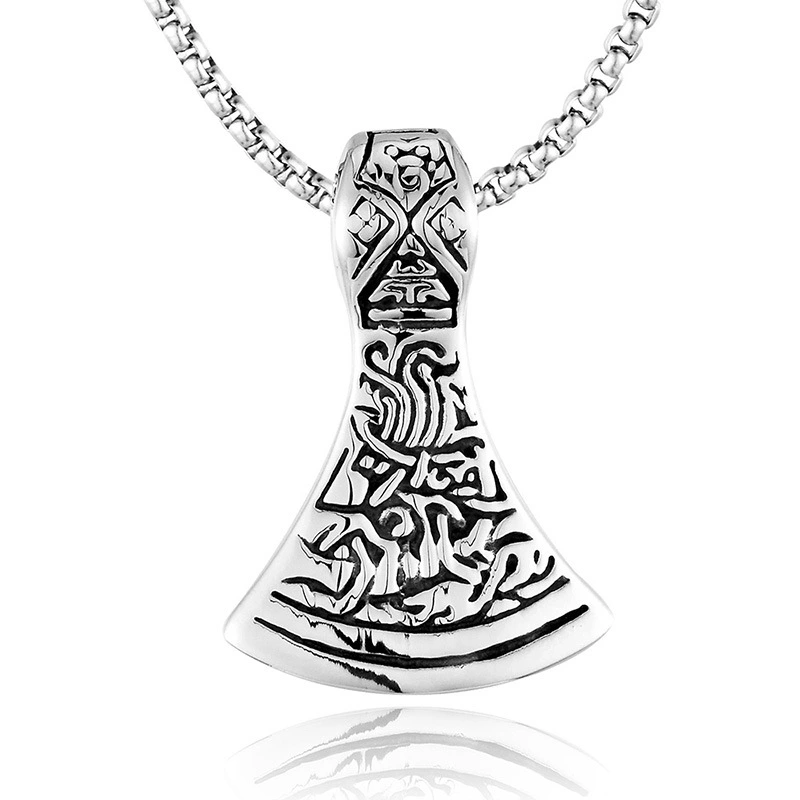 Fashionable Titanium Steel Casting European And American Style Personality Viking Thunder Hammer Pendant