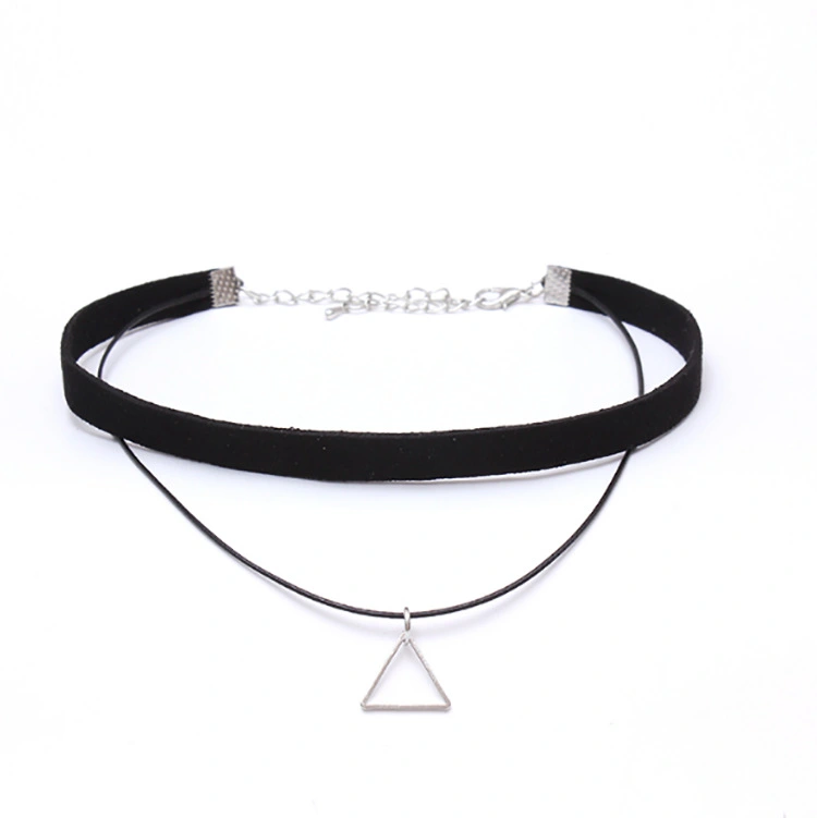 Double Triangle Simple Decorative Necklace Female Clavicle Chain Neck Chain Neck Chain Collar Korean Neckband Jewelry