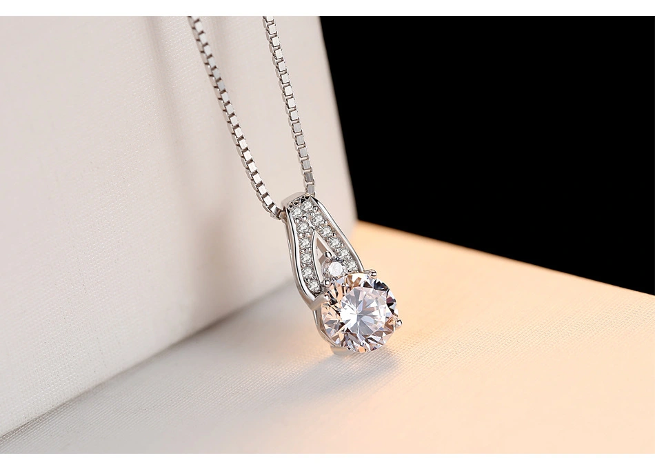 S925 Sterling Silver Necklace With Eight Heart And Eight Arrow Zircon