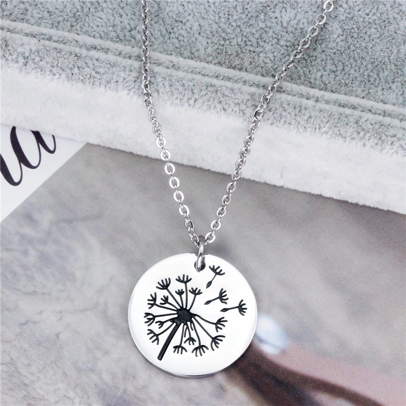 Mother Daughter Necklace Set Set Dandelion Titanium Steel Necklace