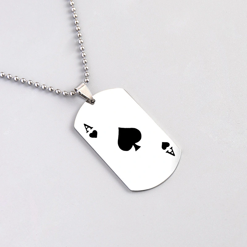 Creative Playing Card  Of Spades Love Pendant