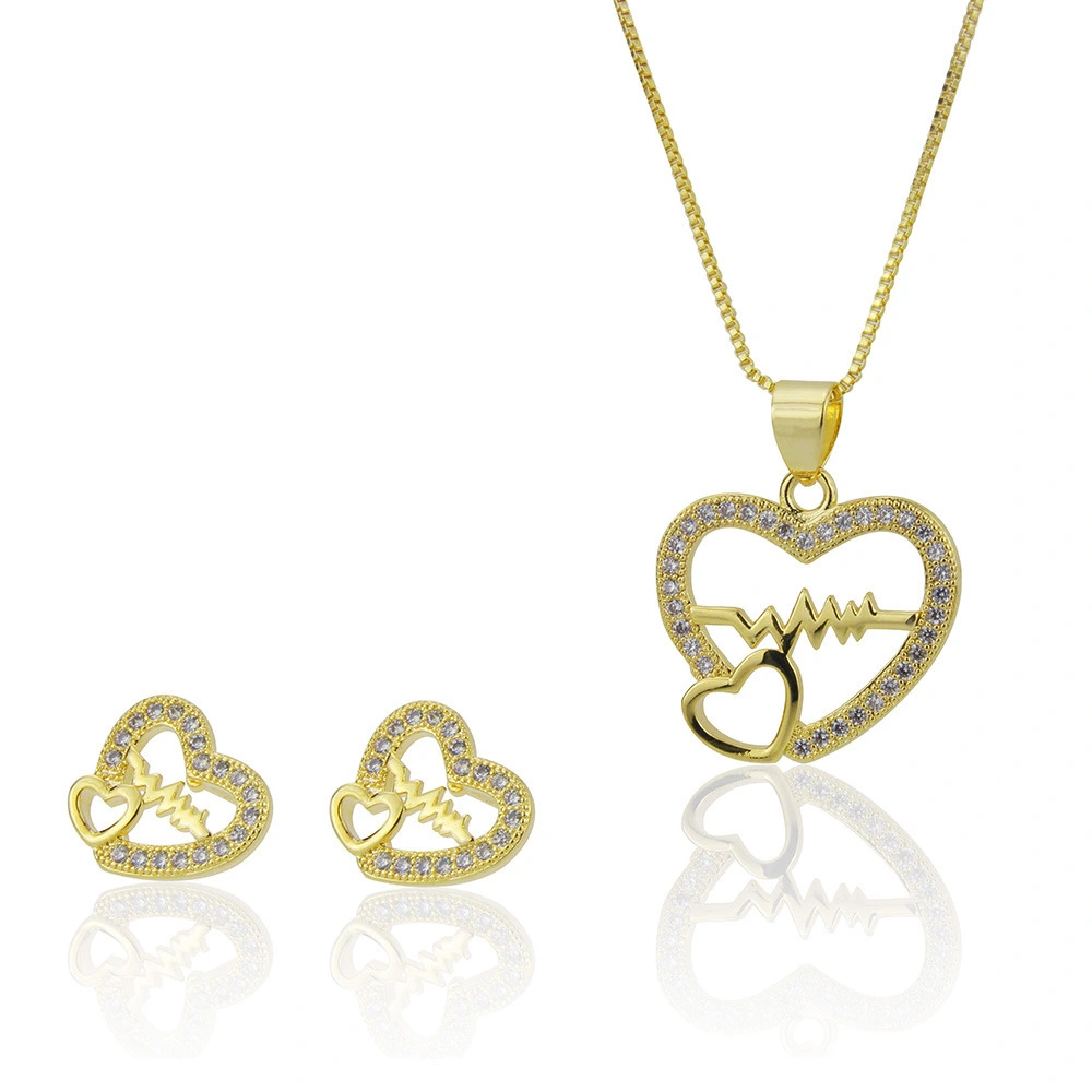 Romantic Heart Jewelry Set Earrings Earrings Necklace