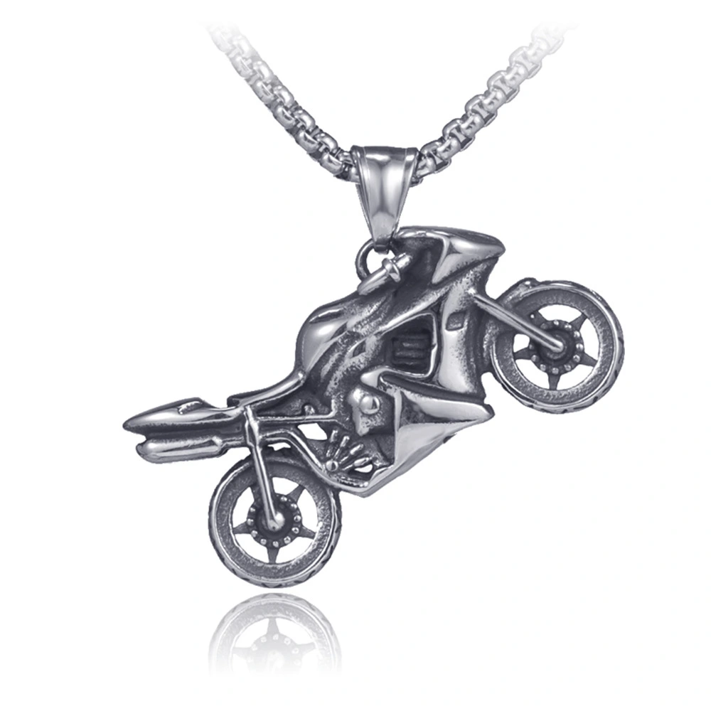 Locomotive And Motorcycle Stainless Steel Shape Pendant Men'S Necklace