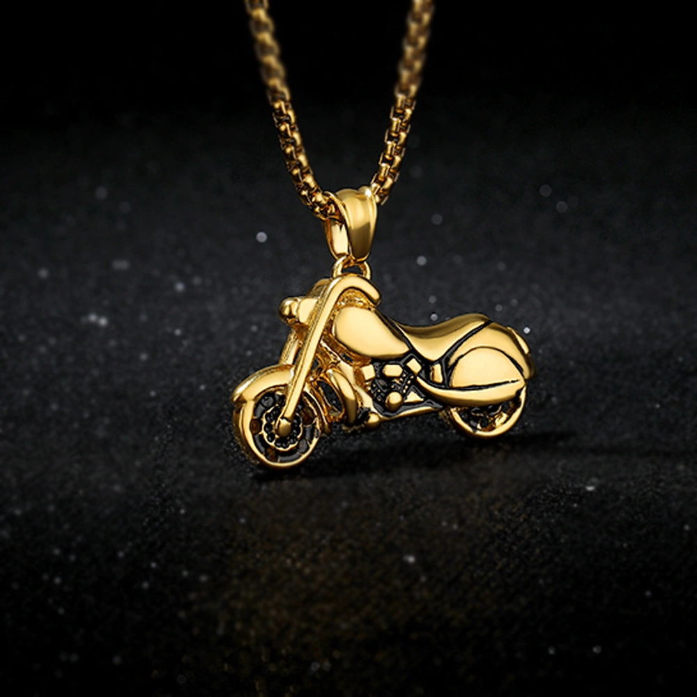 Locomotive And Motorcycle Stainless Steel Shape Pendant Men'S Necklace