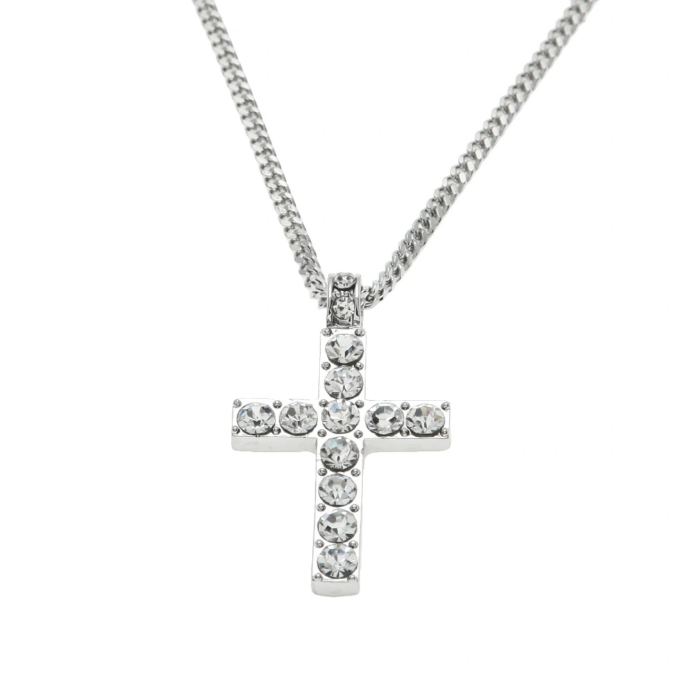 Hot Selling European And American Hip Hop Men's Classic Cross Pendant Diamond Cross Necklace