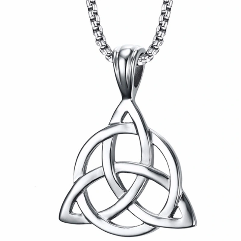 E-commerce European And American Personality Simple Lucky Triquetra Trinity Knot Pendant Necklace