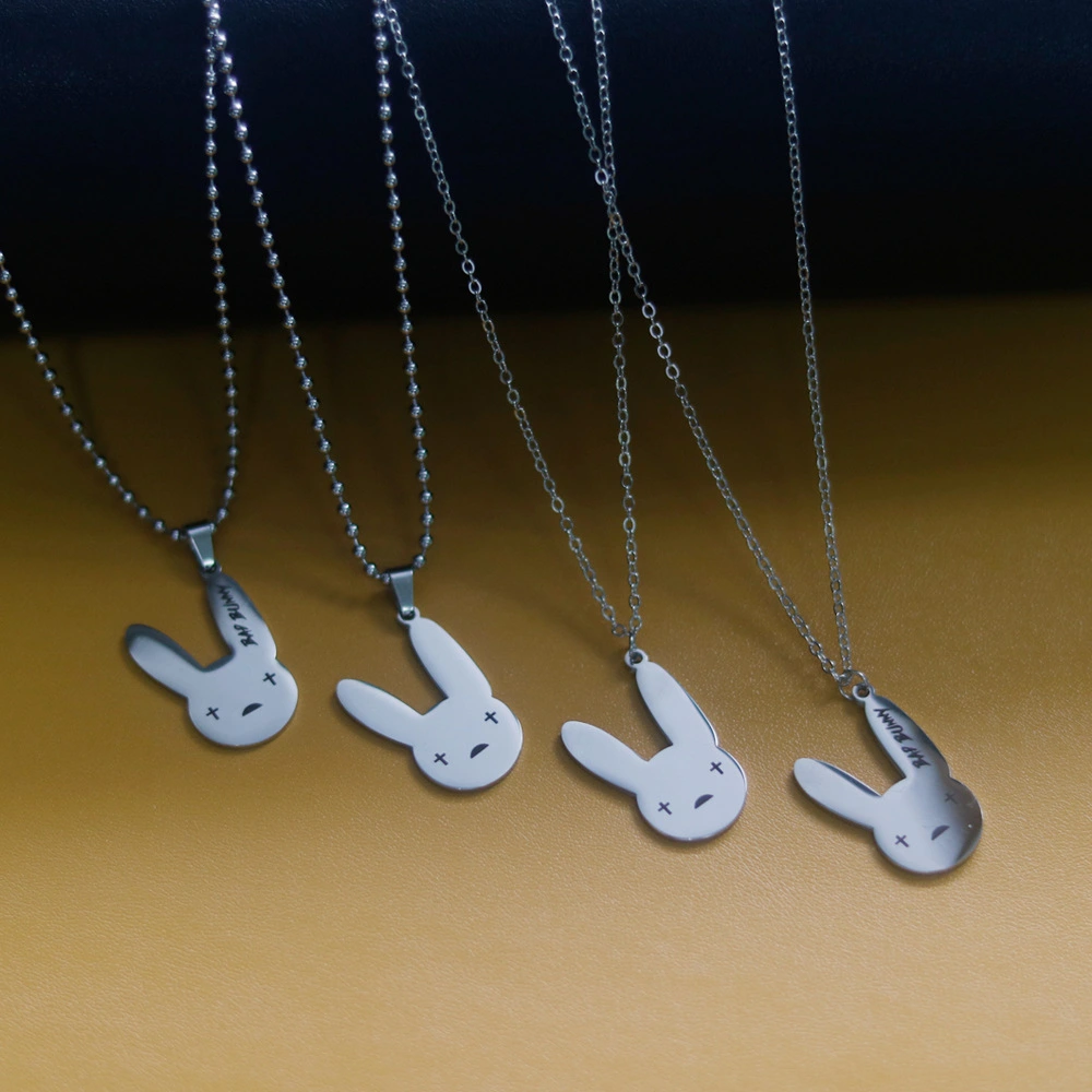 Stainless Steel Ruffian Rabbit Pendant Necklace