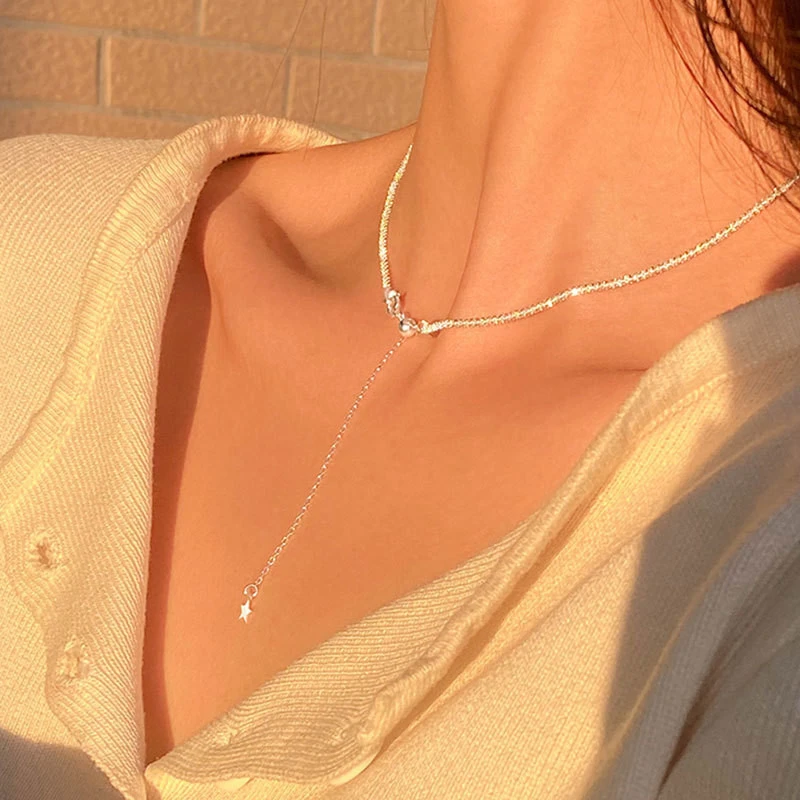 Glittering Prime Chain Bare Chain All-over Silver Necklace