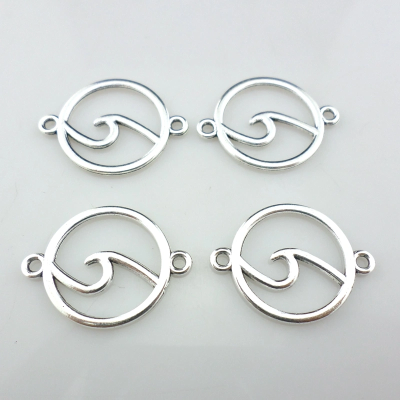 DIY Alloy Jewelry Accessories Round Pendant Charm Linker Jewelry Parts