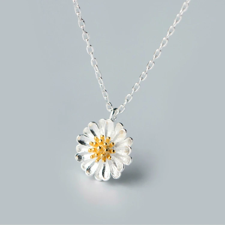 Korean Style Literary Forest Series Small Daisy Necklace Female Clavicle Chain