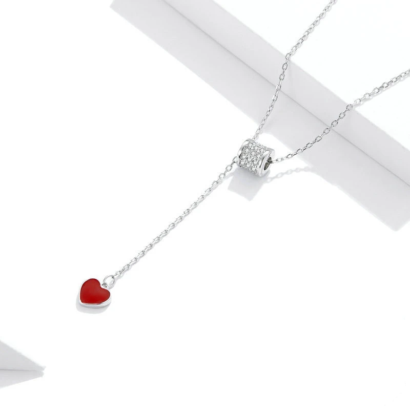 Popular Platinum-plated Red Love Necklace