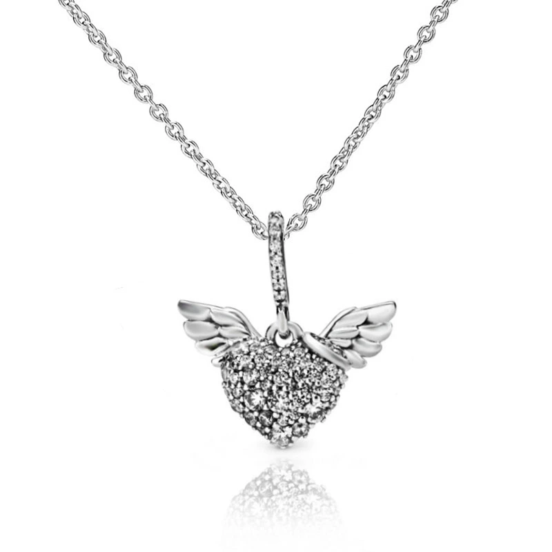 Heart And Angel Wings Necklace