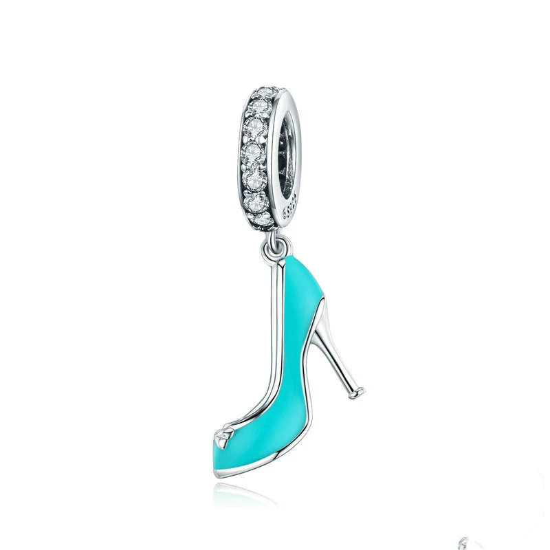 Blue High Heels Diy Pendant Fairy Tale Crystal Shoes