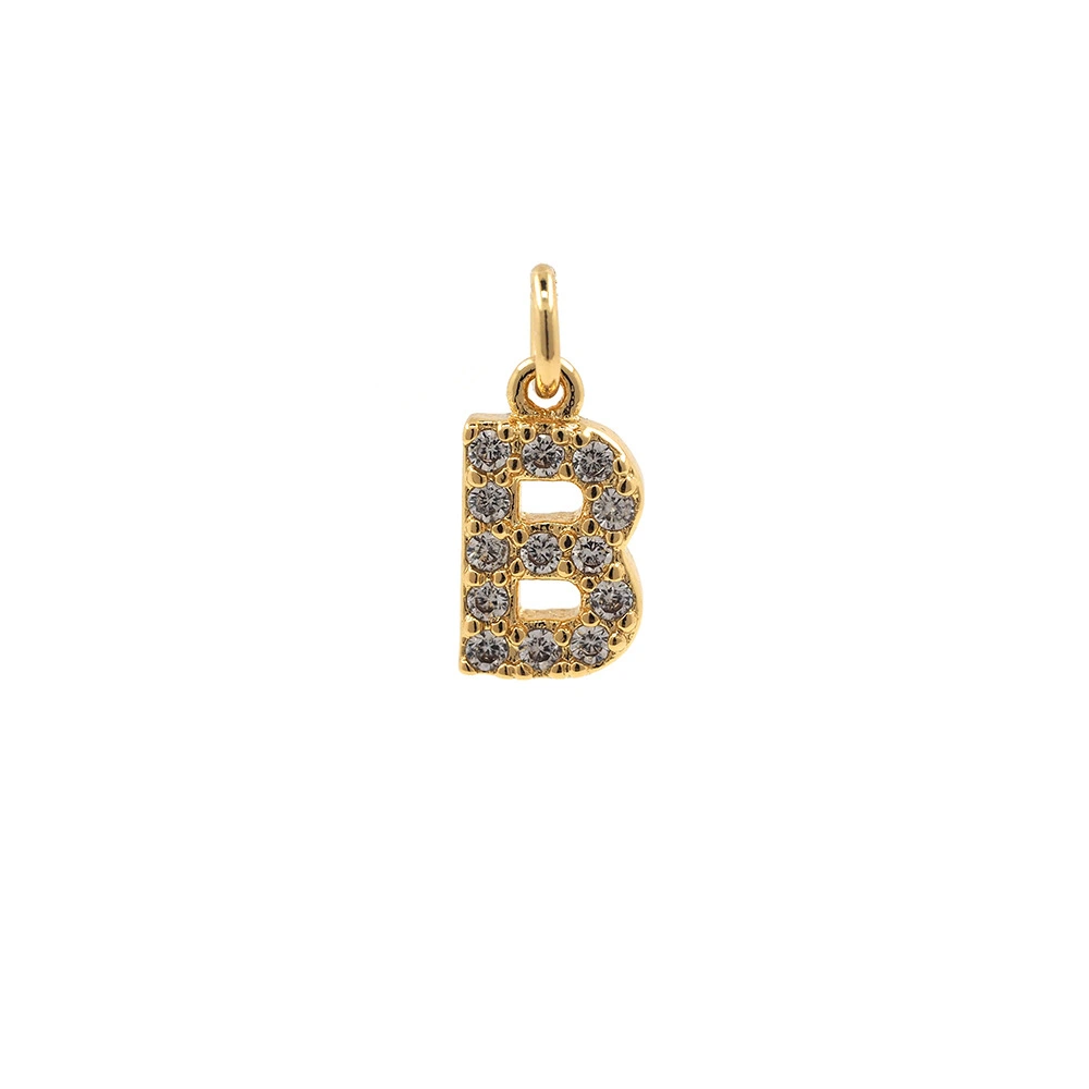 26 Letters Pendant In Copper Plated Real Gold Small Letter Pendant