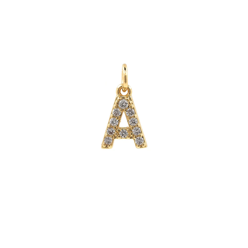26 Letters Pendant In Copper Plated Real Gold Small Letter Pendant