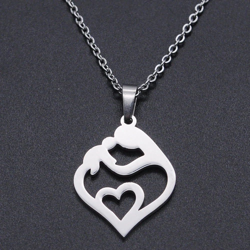 Titanium Steel Love Heart Necklace Love Heart Stainless Steel Pendant Necklace