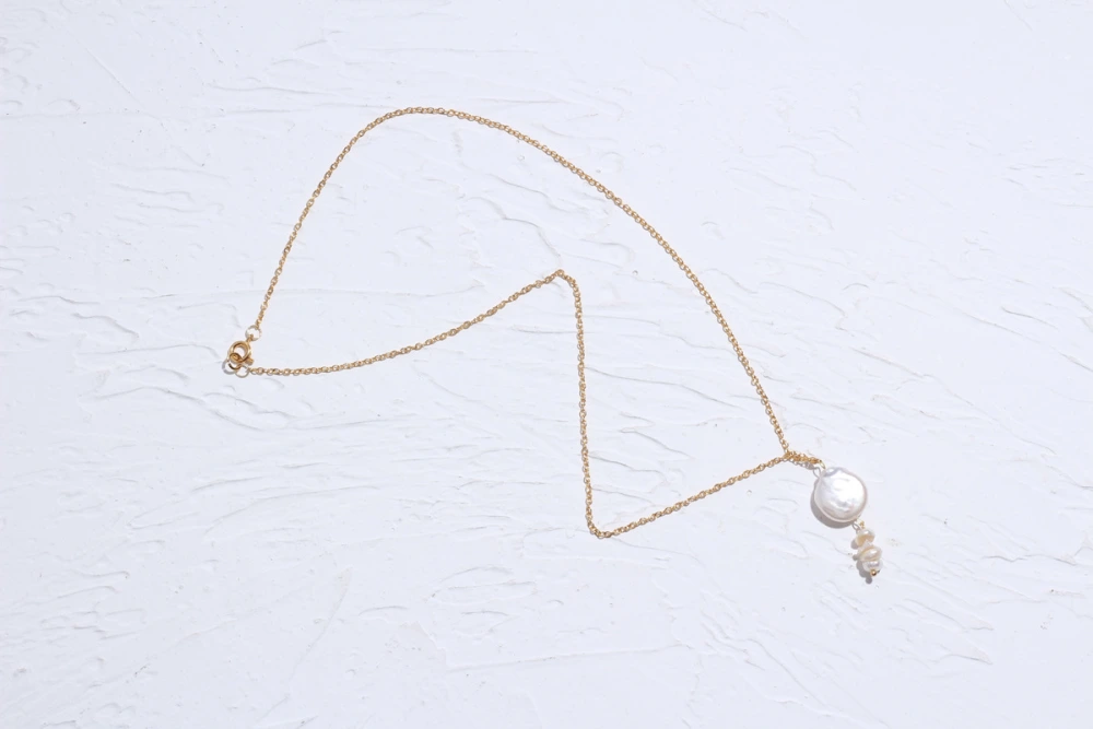 Real Gold Shaped Freshwater Pearl Necklace