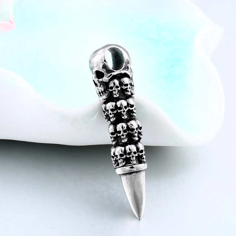 Beier 316L Stainless Steel Skull Wrap Bullet Necklace Pendant Punk Style Mens and Womens High Quality Jewelry Gifts BP8-359