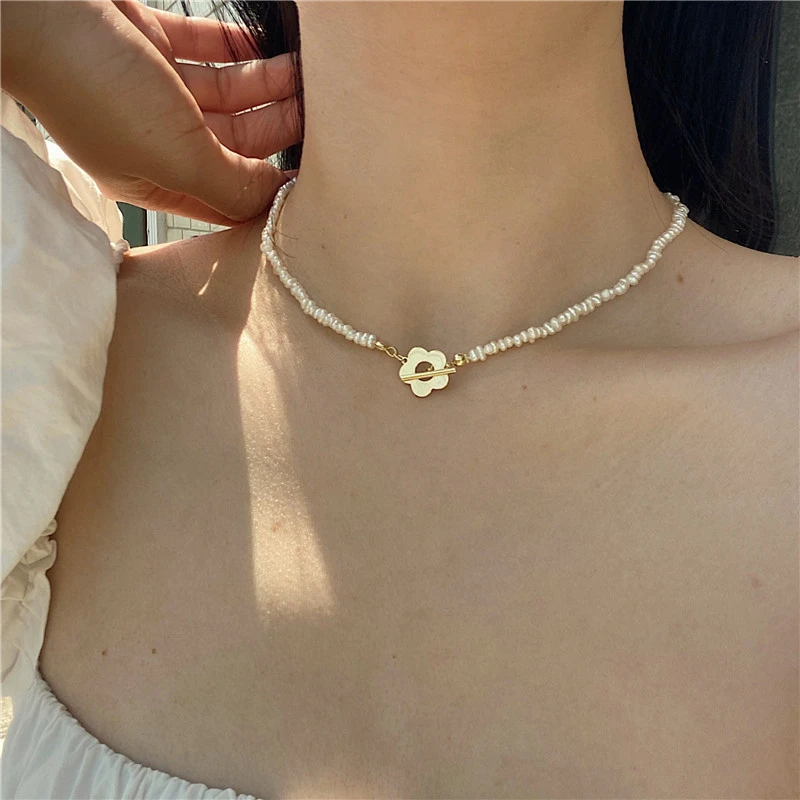 Asymmetric Baroque Pearl Necklace Metal Necklace AliExpress Independent Station Retro Pearl Rope Chain