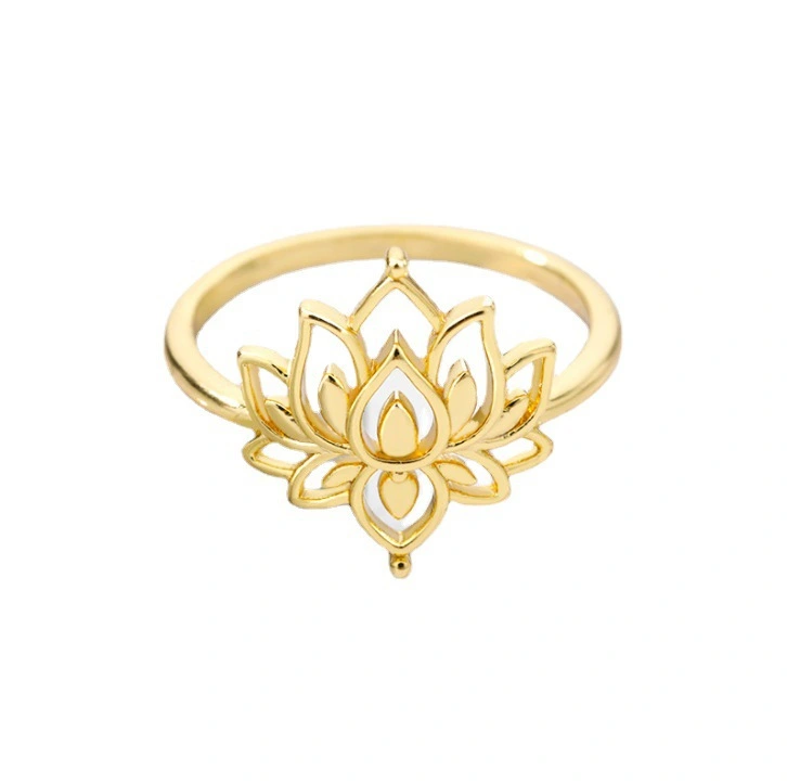 Simple Hollow Lotus Necklace Ladies Necklace Plant Series Summer Accessories Lotus Necklace