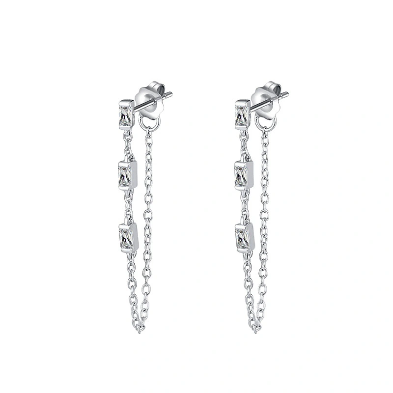 Women's Ear Line Temperament White Zircon Earrings