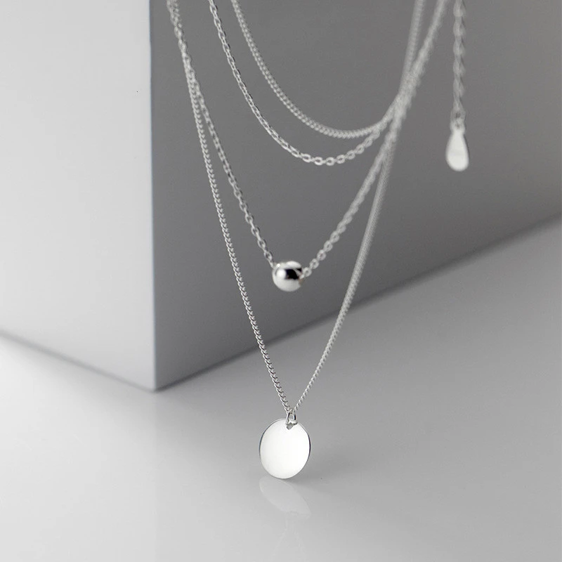 Double Layer Simple Wind Disc Light Bead Sweet Clavicle Chain