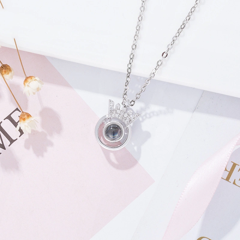 100 Languages I LOVE YOU Crown Necklace