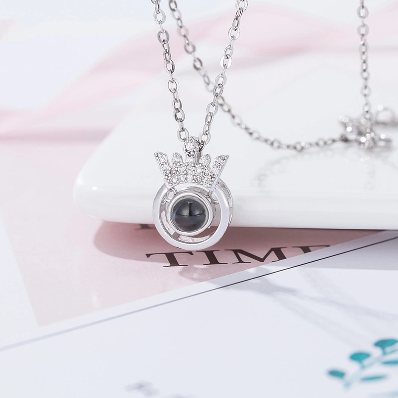 100 Languages I LOVE YOU Crown Necklace