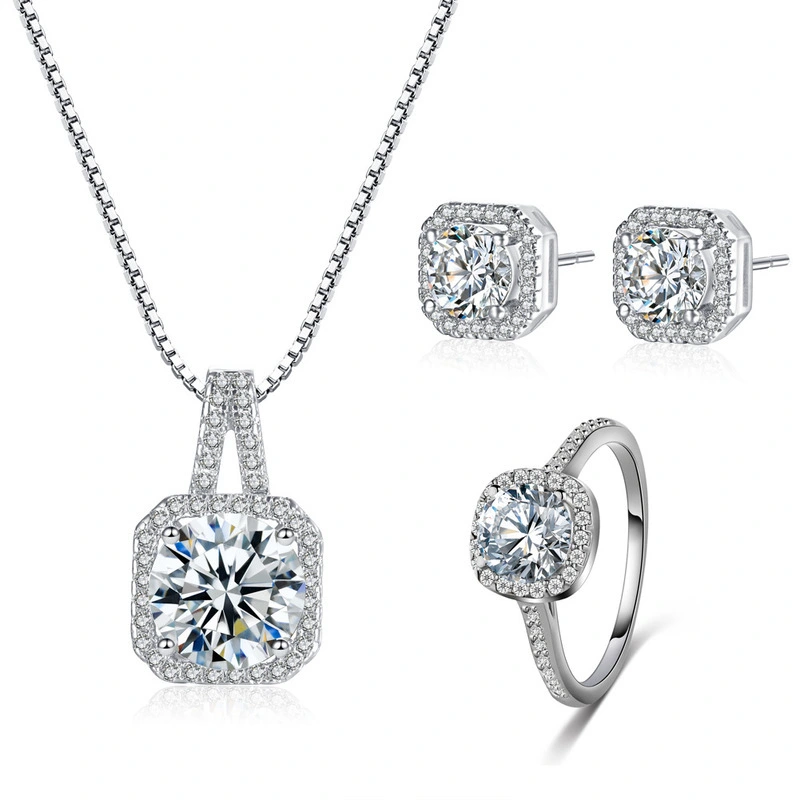 Square Diamond Set Personality Micro-inlaid Jewelry