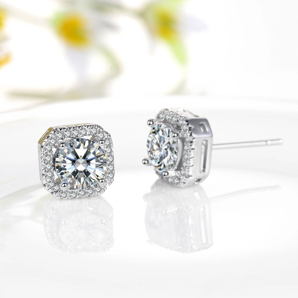 Square Diamond Set Personality Micro-inlaid Jewelry