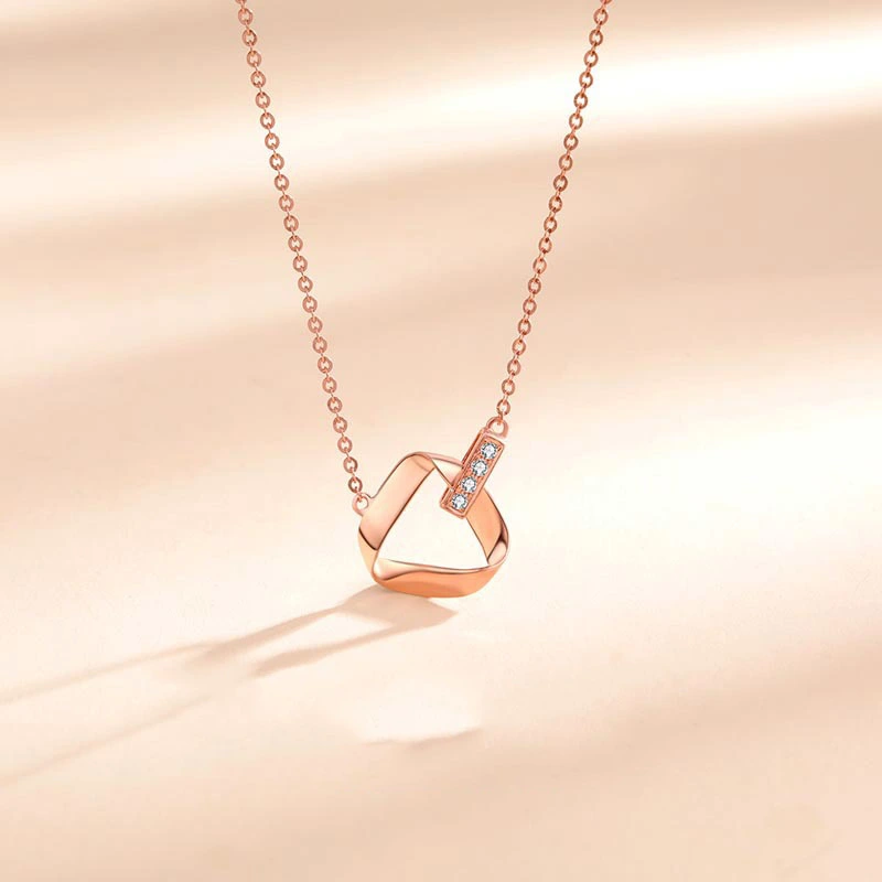 Fashion S925 Silver Mobius Ring Zircon Necklace