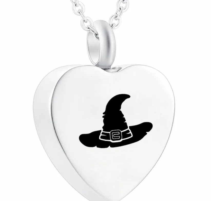 Heart-shaped Stainless Steel Halloween Witch Commemorates Loved Ones