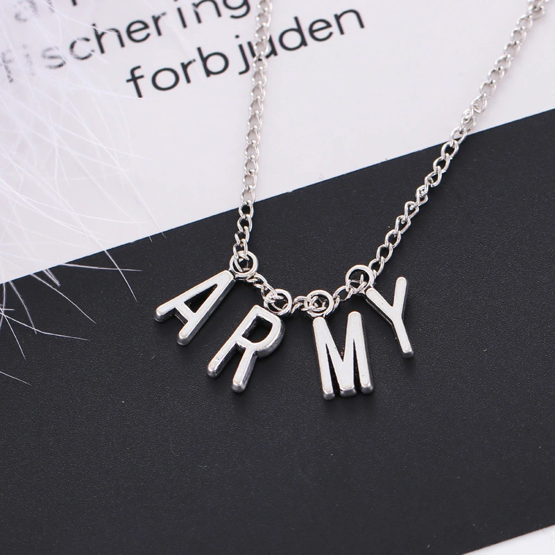 Women's Jewelry Army Letter Necklace Fashion Girl Party Accessories